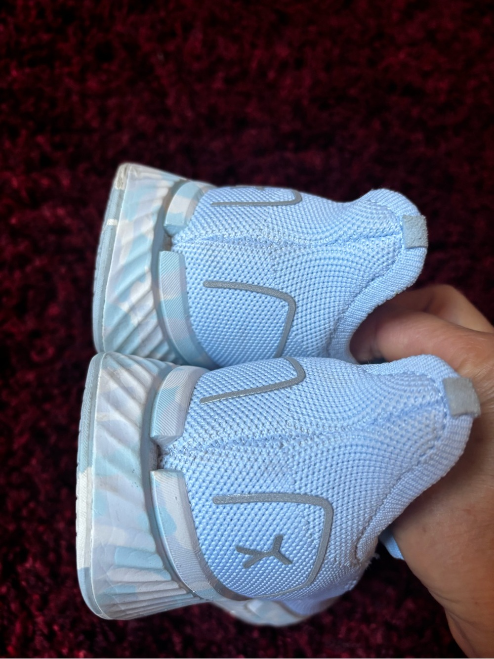 Flux Light Blue Knit Women's and Men’s Sneakers - Comfortable Lace-Up Trainers - Picture 6 of 10